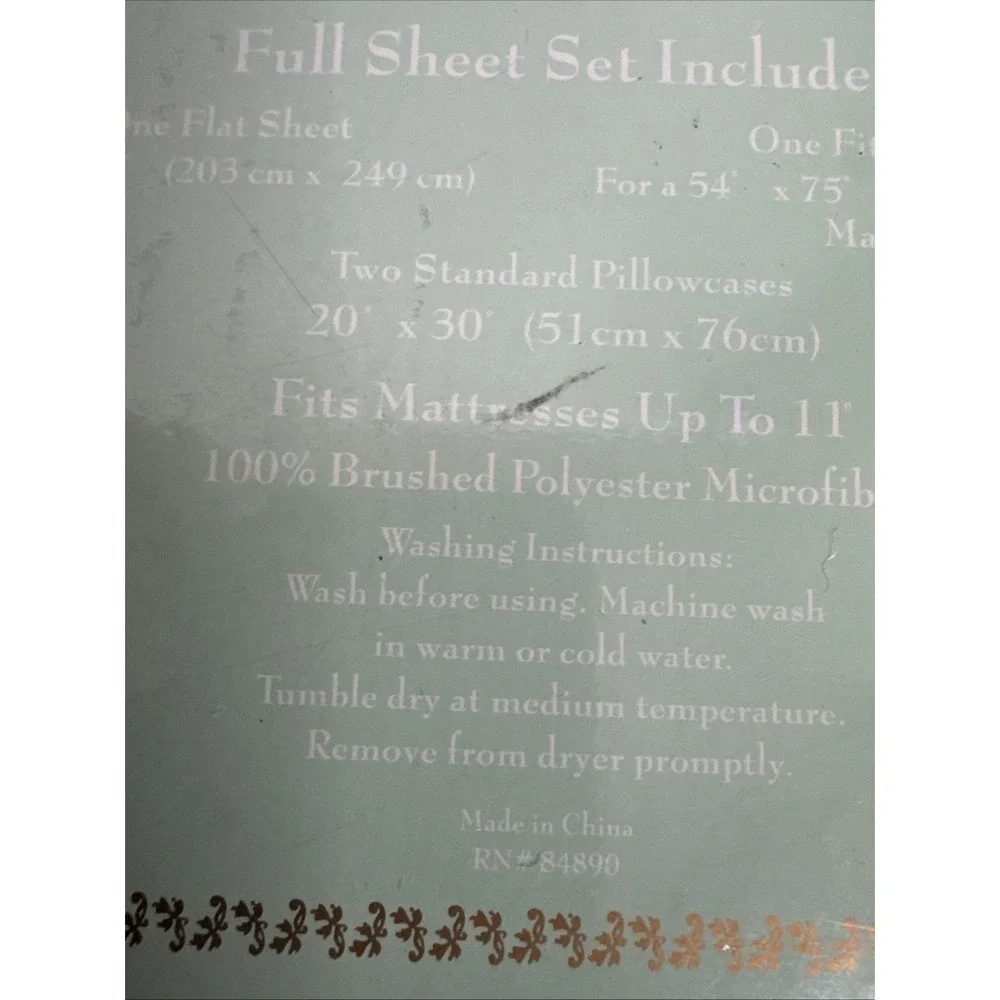 Secret Garden Soft Touch Microfiber Sheet Set Full  Size Blue White Floral
